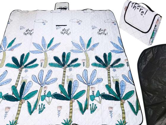 Ikonka Art.KX5394_1 Beach mat picnic blanket camping palm trees 200x200