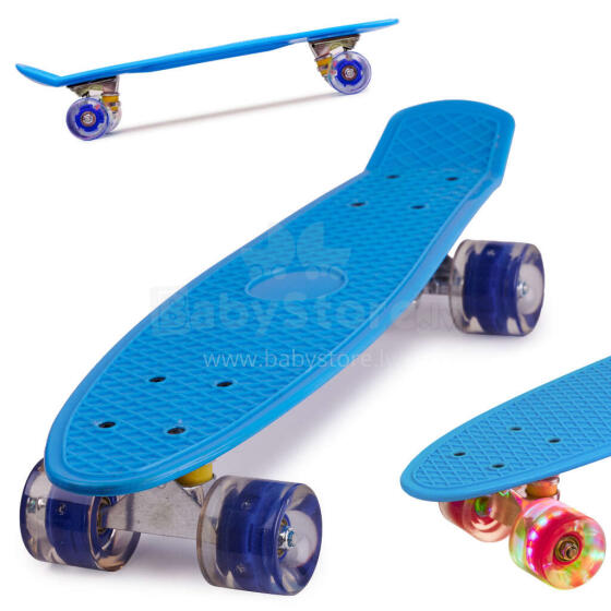 Ikonka Art.KX5375_2 Frisbee skateboard LED wheels blue