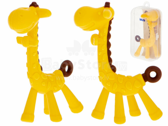 Ikonka Art.KX5357 Silicone teething teether yellow giraffe