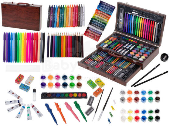 Ikonka Art.KX5352 Plastic painting set in carrying case 123el
