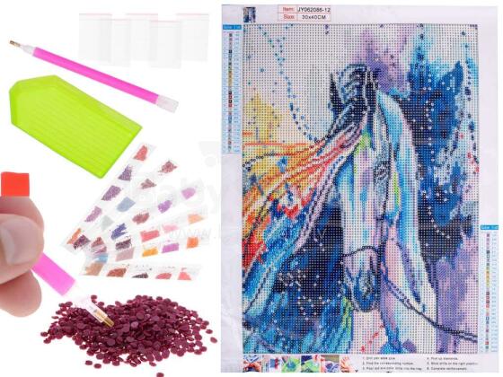 Ikonka Art.KX5259_10 Diamond embroidery mosaic set 5D horse