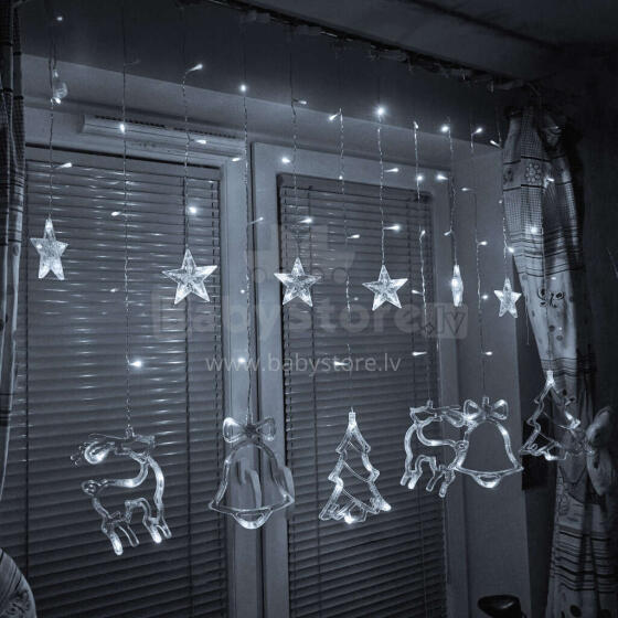 Ikonka Art.KX5250_1 LED reindeer curtain lights 2.5m 138LED cold white
