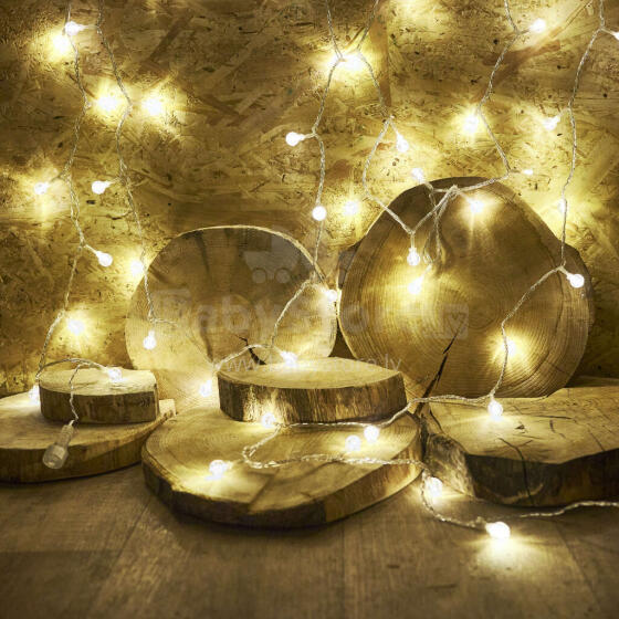 Ikonka Art.KX5239 LED ball chain lights 10m 100LED warm white