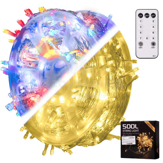 Ikonka Art.KX5236 LED wheel chain lights 50m 500LED with remote control