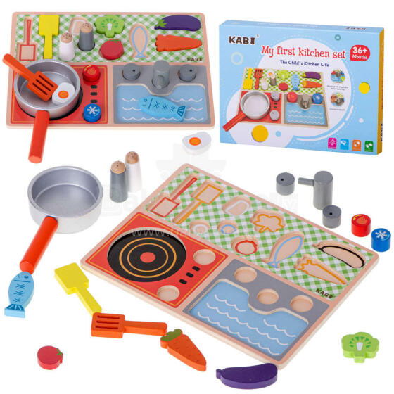 Ikonka Art.KX5169 Children's kitchen plate with cutting board