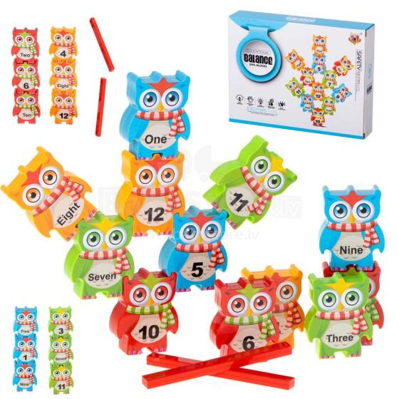 Ikonka Art.KX5142 Jigsaw owl tower arcade game blocks learning to count
