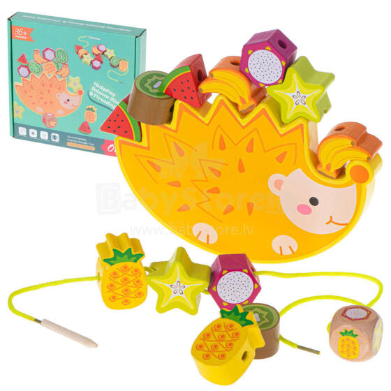 Ikonka Art.KX5138 Puzzle game balancing hedgehog fruit threading