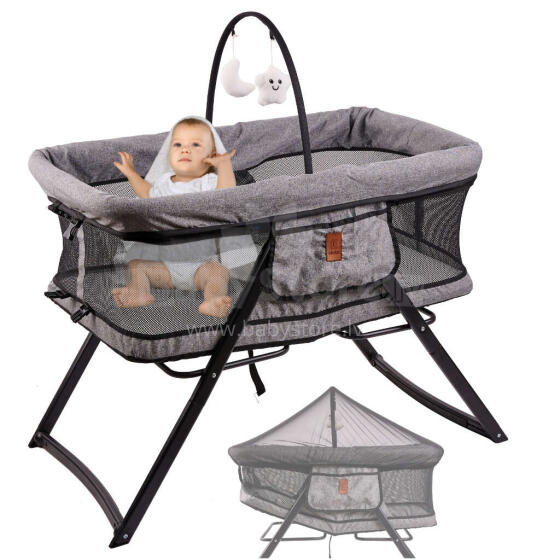 Ikonka Art.KX5104 LULILO cot travel cot cradle VOJAGO baby cot 2in1