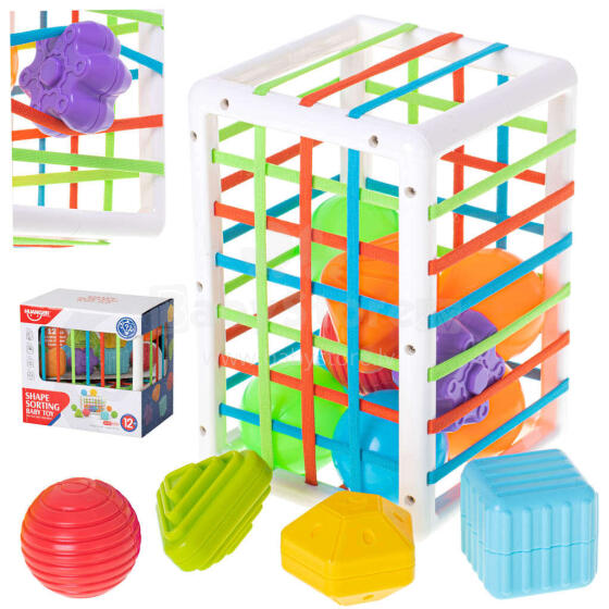 Ikonka Art.KX5466 Flexible cube sorter toy plug-in rectangle