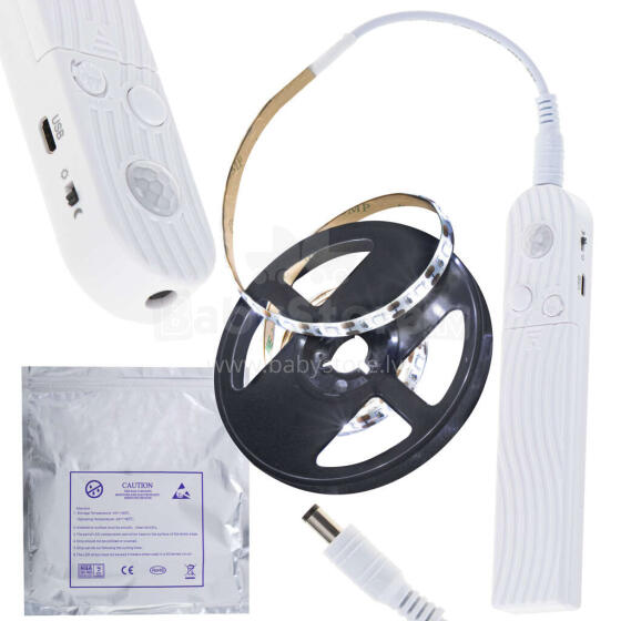 Ikonka Art.KX4943_1 Battery operated USB motion detector LED strip 1M cold white