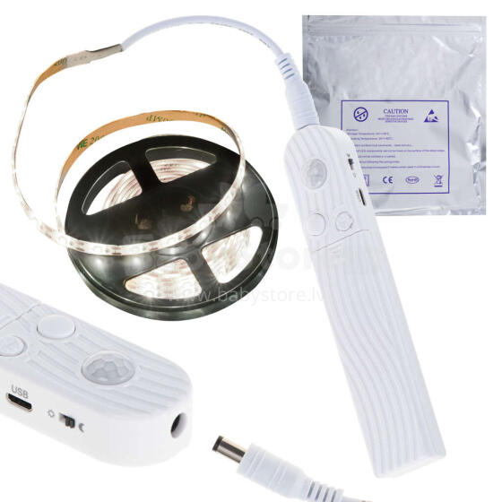 Ikonka Art.KX4942_1 USB battery-powered motion detector LED strip 2M cold white