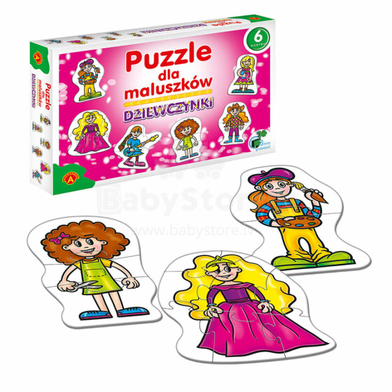 Ikonka Art.KX4859 ALEXANDER Puzzles for toddlers - girls