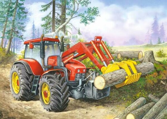 Ikonka Art.KX4806 CASTORLAND Puzzle 60el. Metsakoht - traktori ja haaratsi kasutamine