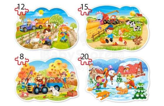 Ikonka Art.KX4794 CASTORLAND Puzzle 4in1 Four Seasons - Four Seasons