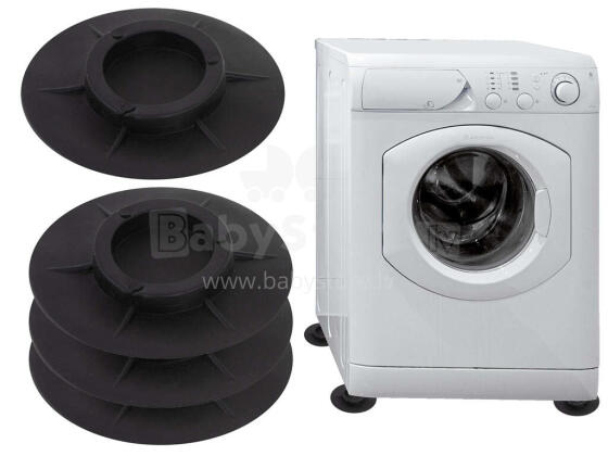 Ikonka Art.KX5155 Anti-vibration pads for feet black 4pc.