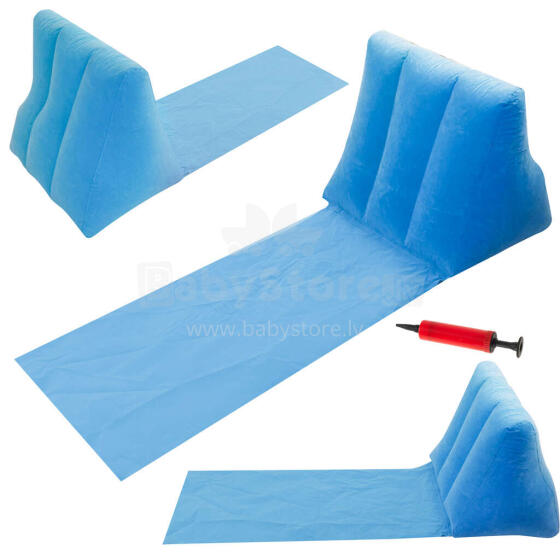 Ikonka Art.KX4984 Beach mat lounger with backrest inflatable blue