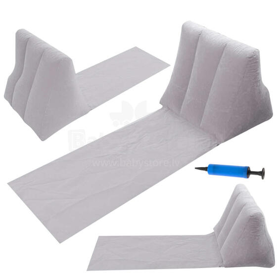 Ikonka Art.KX4984_1 Beach mat lounger with backrest inflatable grey