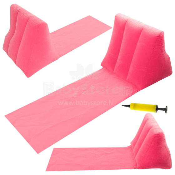 Ikonka Art.KX4984_2 Beach mat lounger with backrest inflatable pink