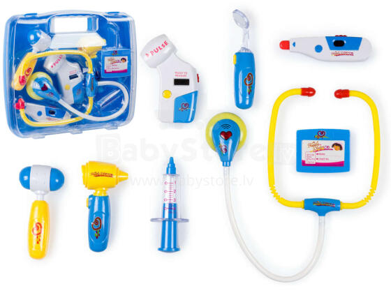 Ikonka Art.KX9181 Doctor's set in a suitcase DOCTOR +lights blue
