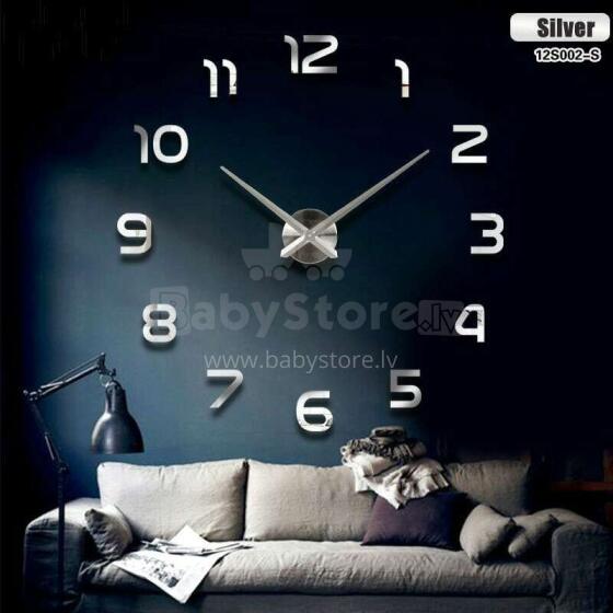 Ikonka Art.KX7844 Wall clock large 80-120cm silver 12 digits