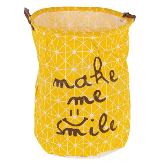 Ikonka Art.KX7968_1 Organiser basket laundry basket toys clothes yellow