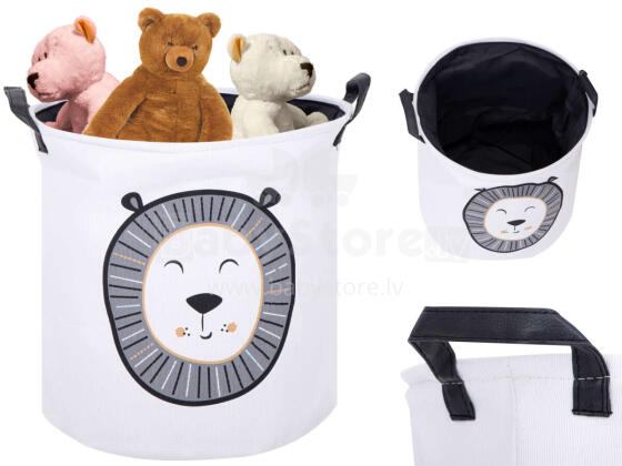 Ikonka Art.KX6193_3 Organiser laundry basket toy clothes lion