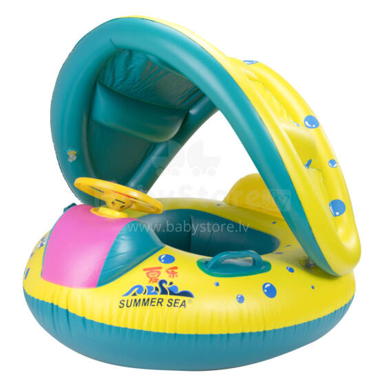 Ikonka Art.KX7627 Inflatable dinghy mattress with canopy 65x73cm