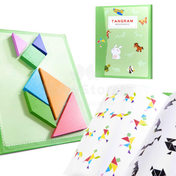 Ikonka Art.KX6262 Magnētiskā puzzle grāmata 3D tangrammas bloki