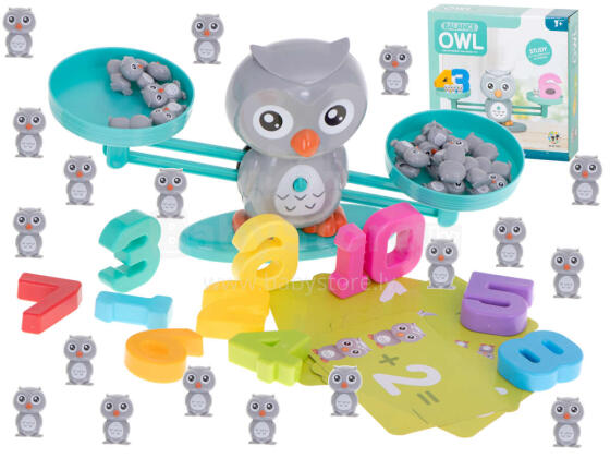 Ikonka Art.KX5937_1 Educational scales learning to count owl large