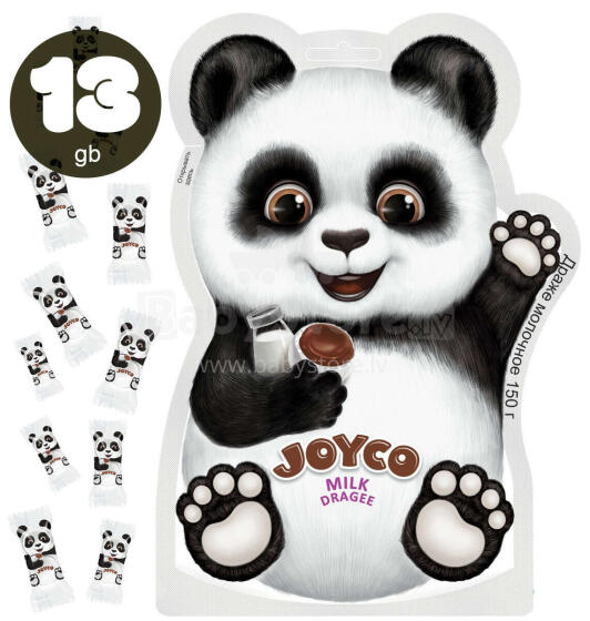 Joyco Art.9601 Milk chocolate dragees (JOYCO Panda Milk Chocolate Dragee - 5.29 Ounce) 26units per pack or 13 candies, 50gr