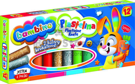 Ikonka Art.KX5483 BAMBINO Plasticine classic 12 colours
