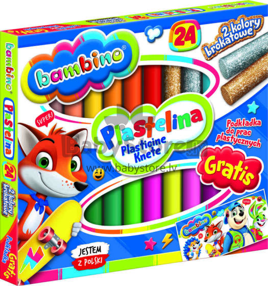 Ikonka Art.KX5483_1 BAMBINO Plasticine classic 24 colours