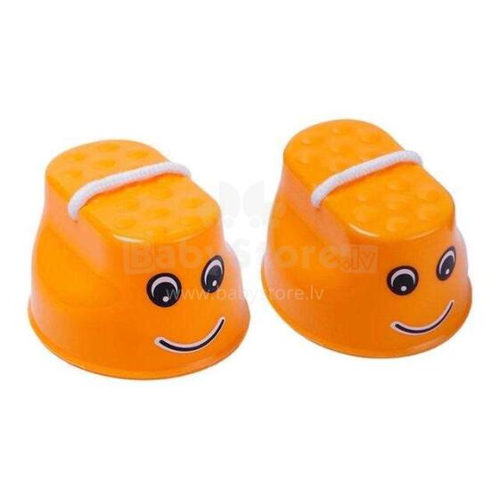 Ikonka Art.KX7532_7 Stilts for children balance clogs 2pcs orange