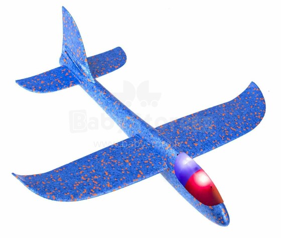 Ikonka Art.KX7954_1 Slidotājs lidmašīna no putuplasta 2LED 48x47cm nav zils