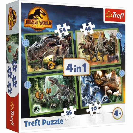 TREFL JURASSIC PARK Puzzle 4 in 1 set 35 48 54 70 pcs