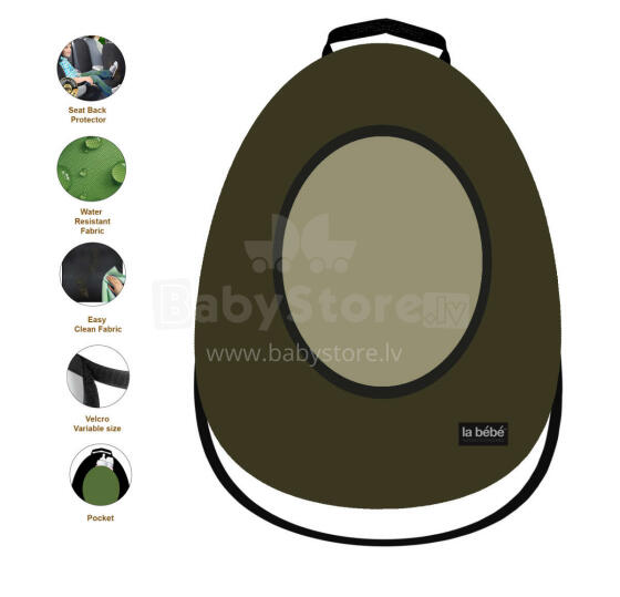 La bebe™ Car Seat Protector Avocado Art.148789 Green Aizsargpārvalks autosēdeklim (Autokrēsla atzveltnes aizsārgs, sēdekļa muguras pārsegs )
