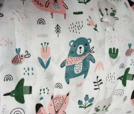 Autiņš marles FOREST ANIMALS 70x80 cm