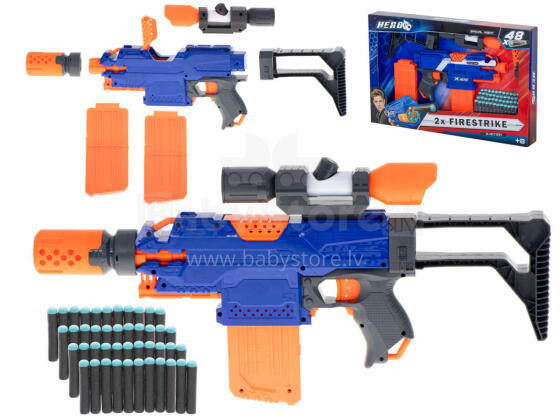 Ikonka Art.KX6147 Blaze Storm foam arrow machine gun + magazine + sight + 48 arrows