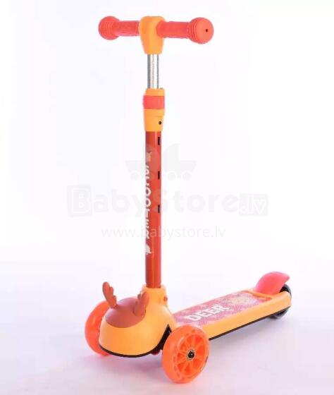 Ikonka Art.KX5376 DINOSAUR, 3-WHEELED BALANCE SCOOTER, LED WHEELS LIGHTING