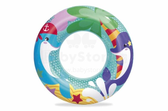 Ikonka Art.KX5006_2 BESTWAY 36113 Inflatable wheel 51cm dolphins