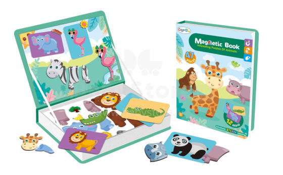 Ikonka Art.KX5428_1 Magnetic jigsaw puzzle safari animals 47el.