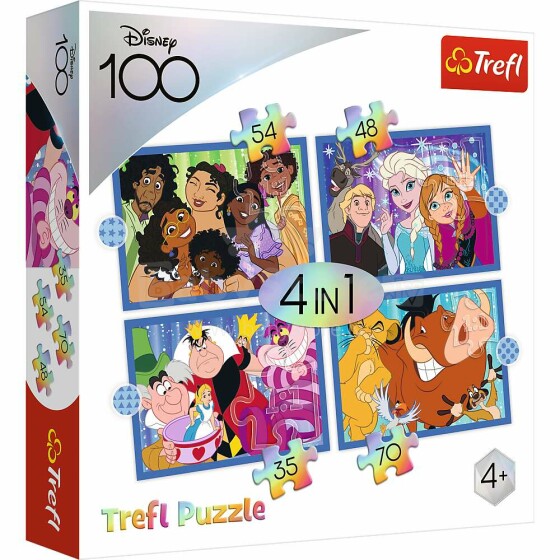 TREFL DISNEY Puzzle 4 in 1 set Disney 100, 35 48 54 70 pcs
