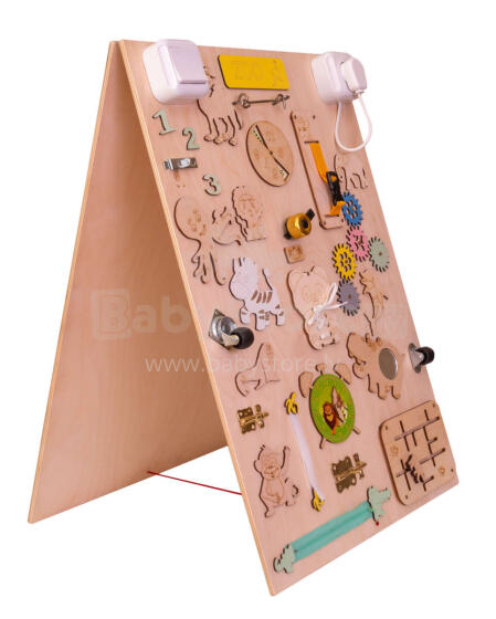 Ikonka Art.KX4627 Wooden two-sided chalkboard ZOO animals