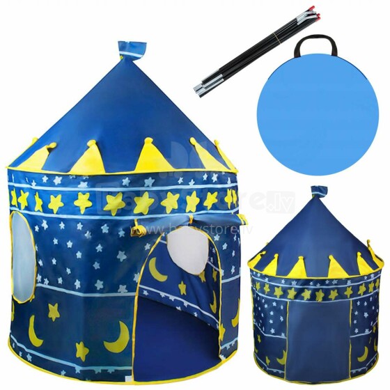 Bērnu telts, zila ar zvaigznēm
