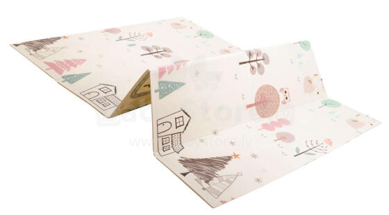Ikonka Art.KX7982 Educational folding foam mat double-sided street forest 150x190cm