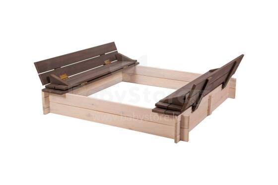 Folkland Art.150132 White Graphite Sandbox with cover 120cmx120cmx20cm