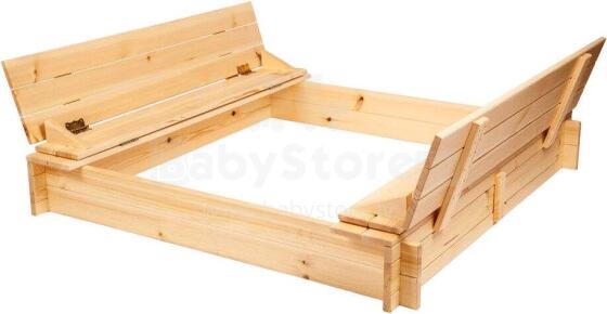 Folkland Art.150134 Natural Sandbox with cover 140cmx140cmx40cm