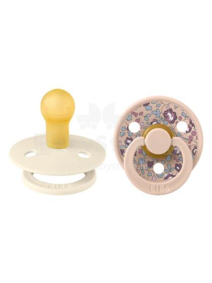 Bibs Liberty Colour Round – Eloise Blush Mix Art.150193 Pacifier, 100% natural  6-18  (2pcs)