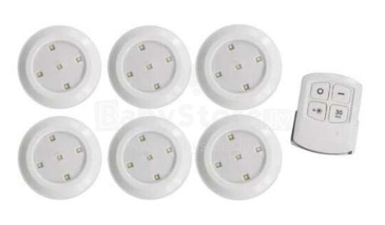 Ikonka Art.KX5775 Wireless LED lamp with batteries 6pcs. + remote control