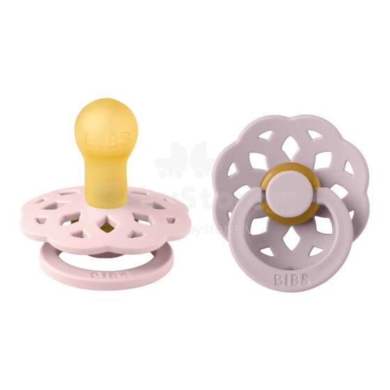 Bibs Boheme Art.150261 Blossom/Dusky Lilac Pacifier of 100% natural rubber 6-18 months (2 pcs.)